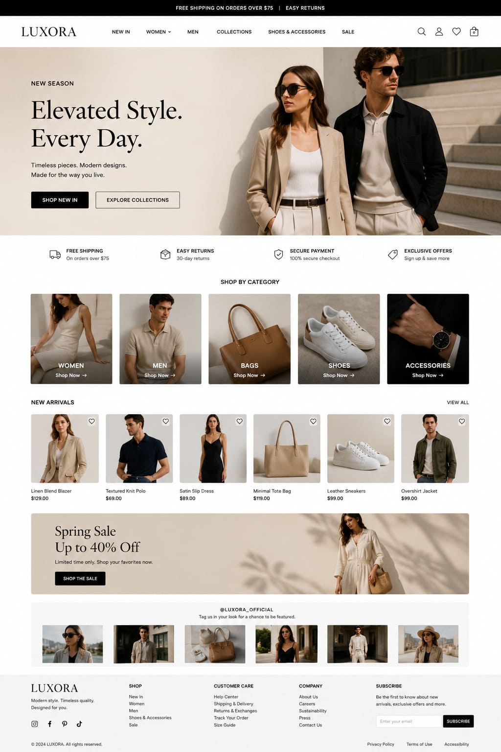 landing page